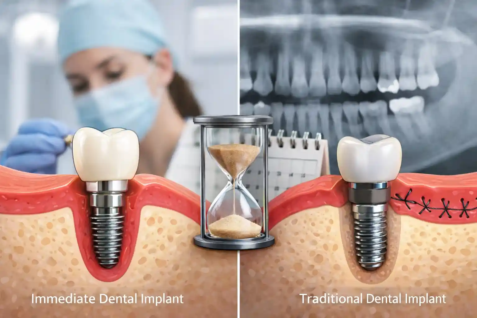 مقایسه ایمپلنت فوری و معمولی